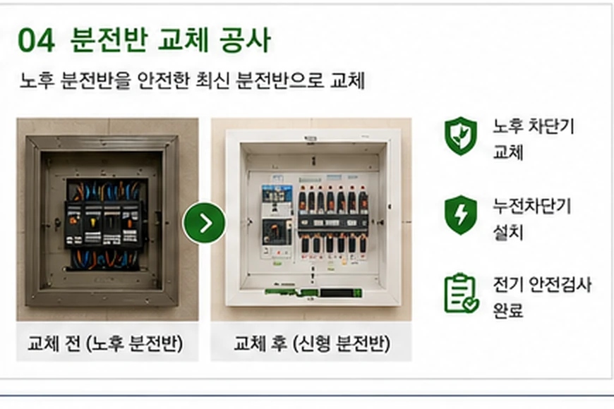 노후 분전반 교체와 정리 예시